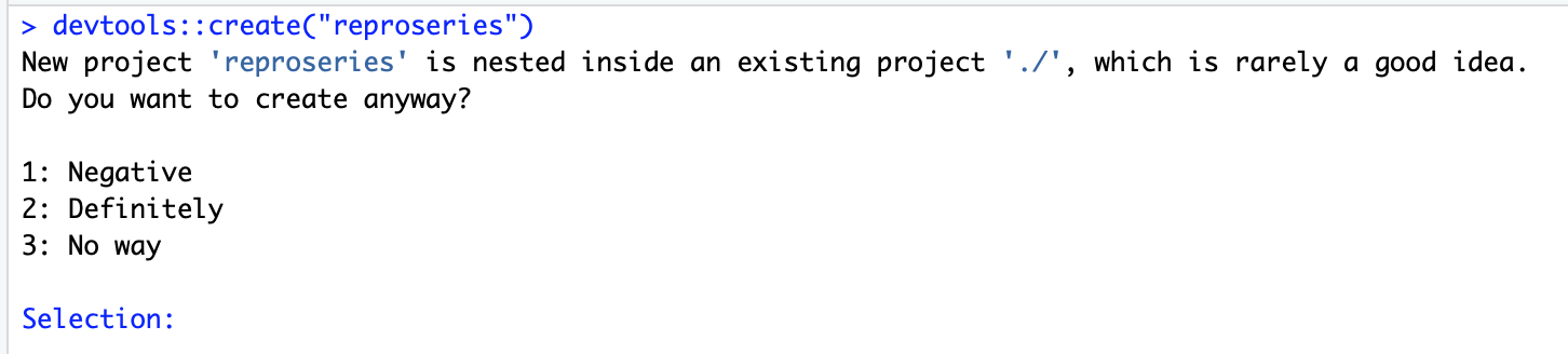 devtools create package in existing folder