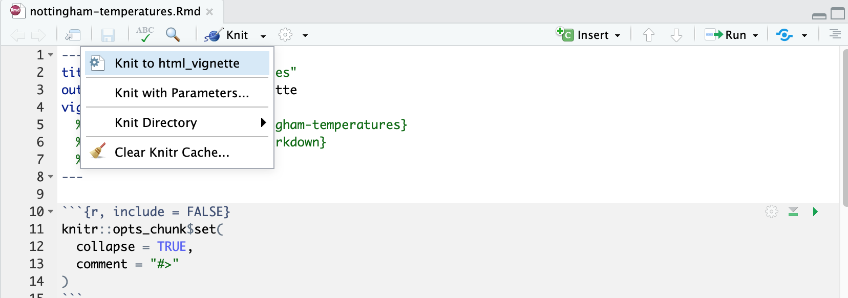 knit to html