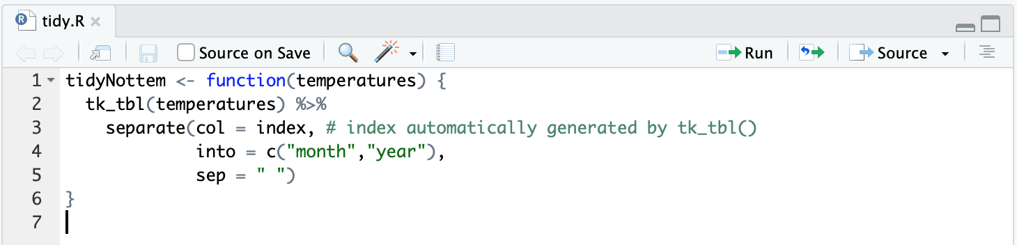 tidy function in r folder