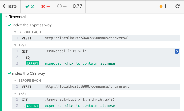 Traversal eq