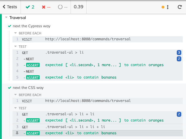 Traversal next